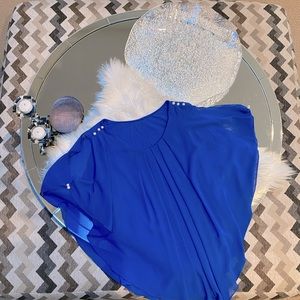 European Brand - Flowy Blouse - Royal Blue - M
